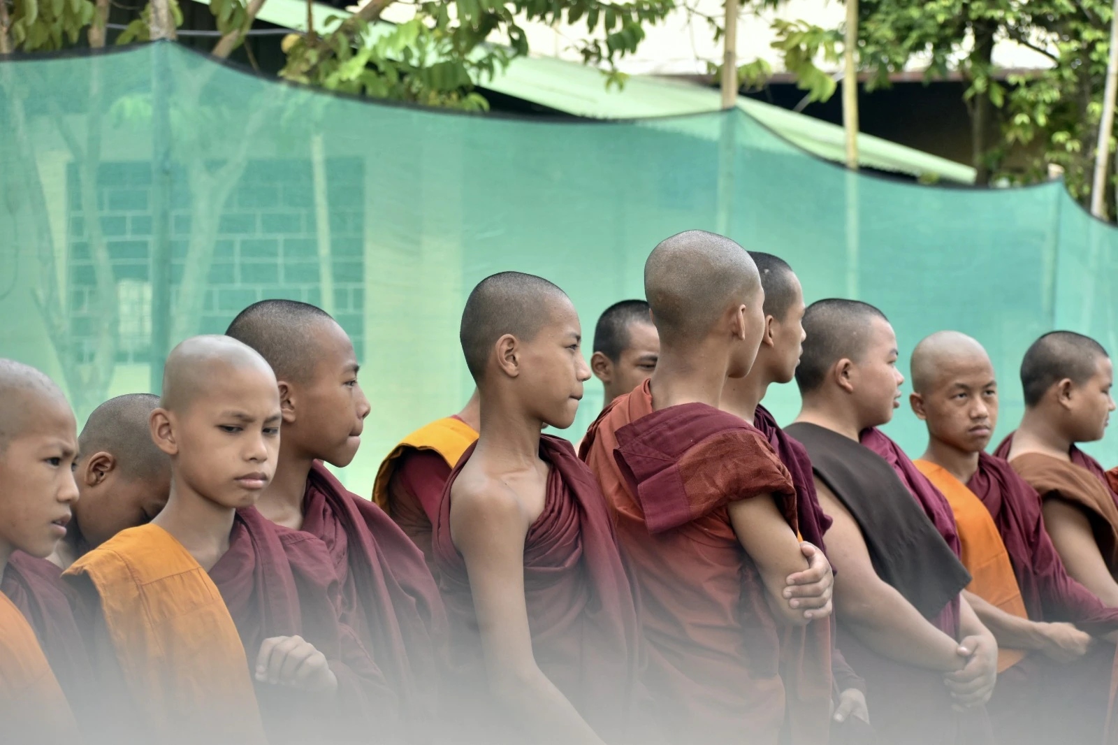 Young monks in the campus grounds